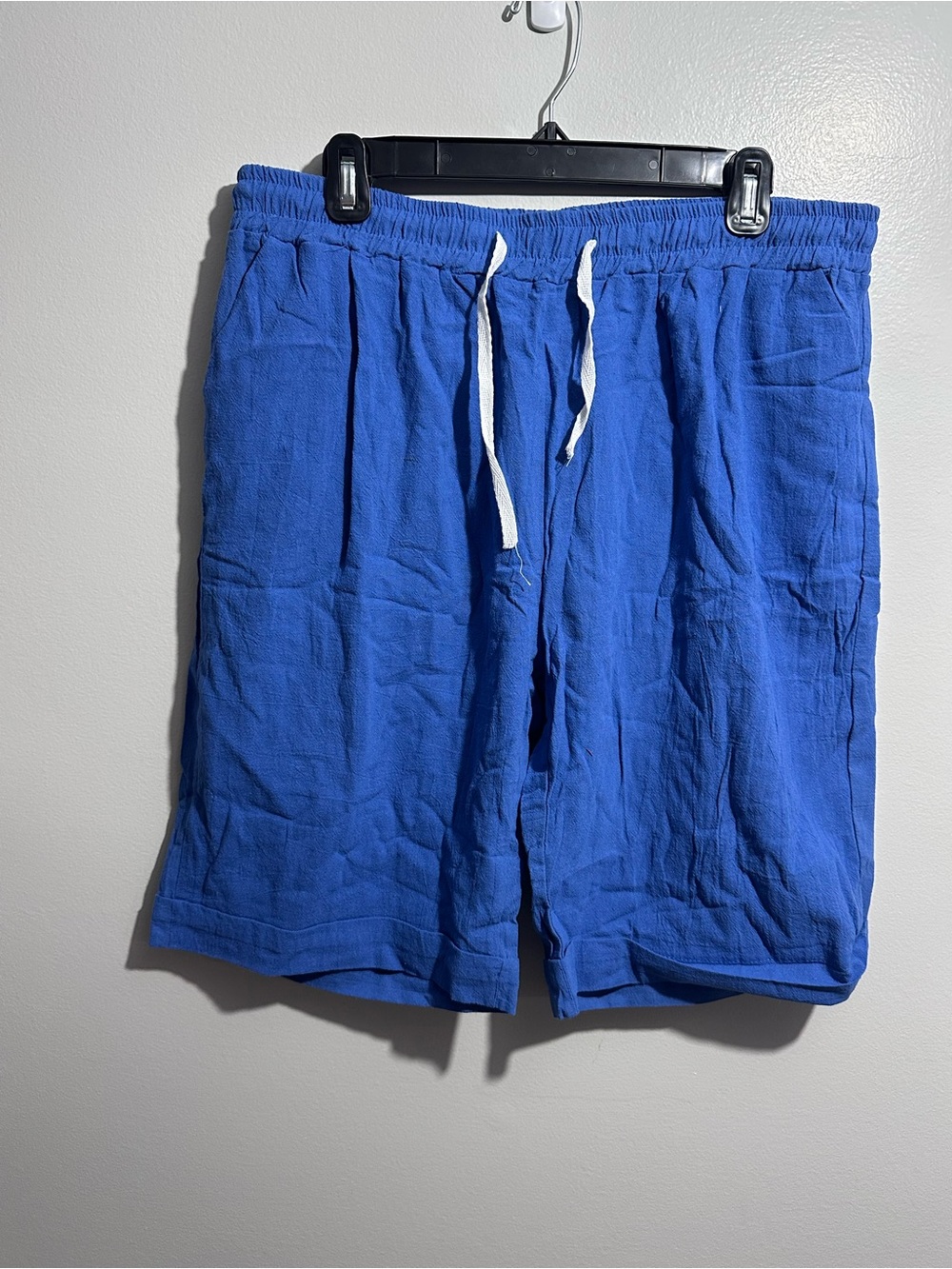 High-Waist Blue Drawstring Shorts Size 2XL (1502)